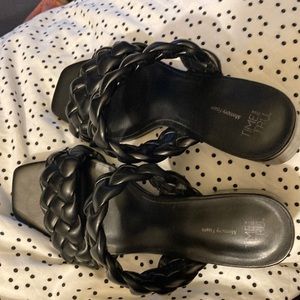 Time and true black beaded heels